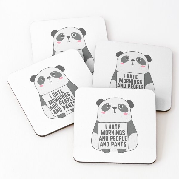Item preview, Funny Cute Panda I Hate Mornings People And Pants designed and sold by Janis Vander.