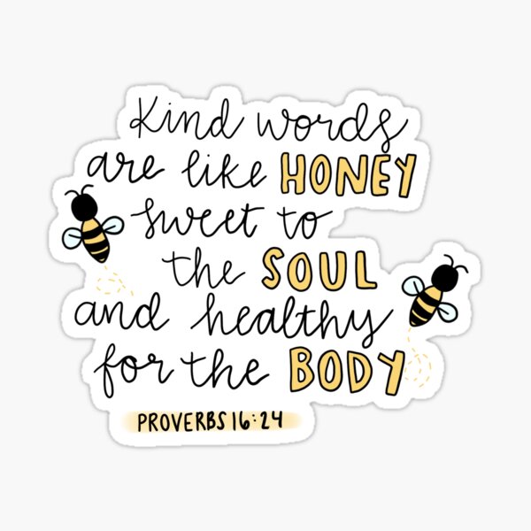 KIND WORDS LIKE HONEY BEE MINI SIGN PROVERBS 16:24 TIERED TRAY