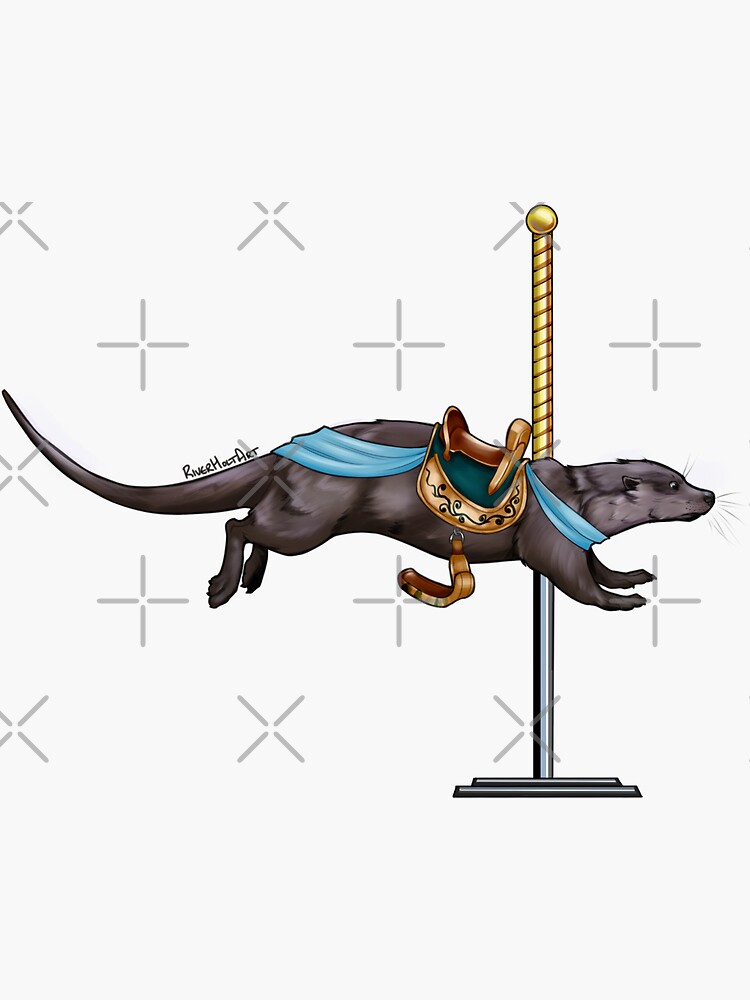 "Haunted Carousel: Japanese River Otter(s)" Sticker for Sale by