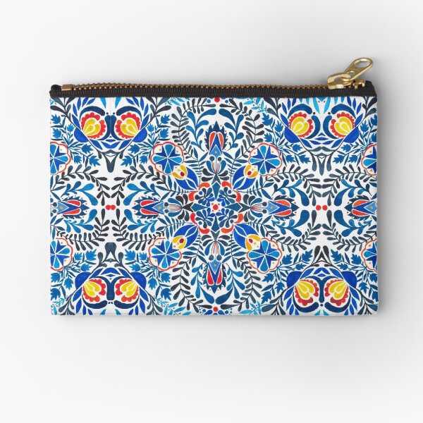 Vista previa del artículo con la obra «Patrón de mandala floral azul, amarillo, naranja», diseñado y vendido por zsalto.