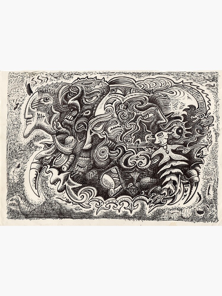 Hybrid Beast ink drawing by backbrain