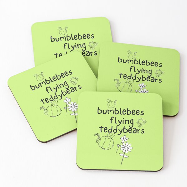 Item preview, Bumblebees Flying Teddybears Cute Line Drawing Design designed and sold by EarthArtDesigns.