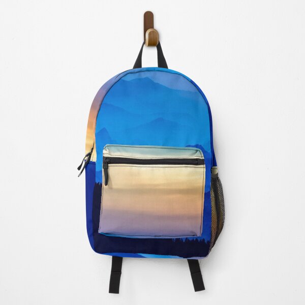 Item preview, Calm shaded sky hills silhouette, blue, orange, yellow pastel sky designed and sold by August-E.