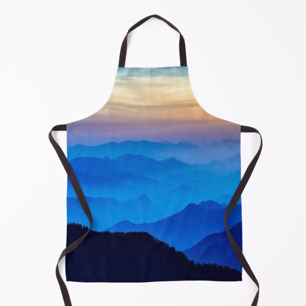 Item preview, Calm shaded sky hills silhouette, blue, orange, yellow pastel sky designed and sold by August-E.