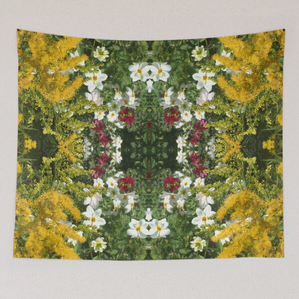 Item preview, Botanical Divine: Golden, Pink and White Flower Fusion designed and sold by RoseAromas.