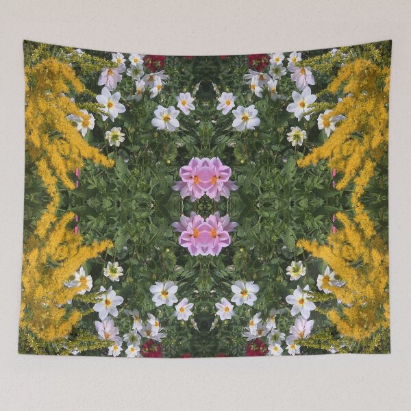 Item preview, Botanical Divine: Golden, Pink and White Flower Fusion designed and sold by RoseAromas.