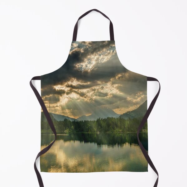 Item preview, Panoramic view of sun rays filtering from clouds, brown, yellow, mountain side calm view designed and sold by August-E.
