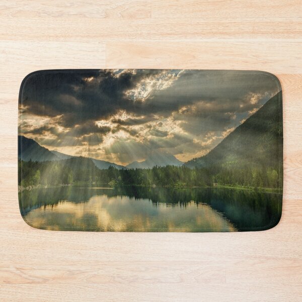 Item preview, Panoramic view of sun rays filtering from clouds, brown, yellow, mountain side calm view designed and sold by August-E.