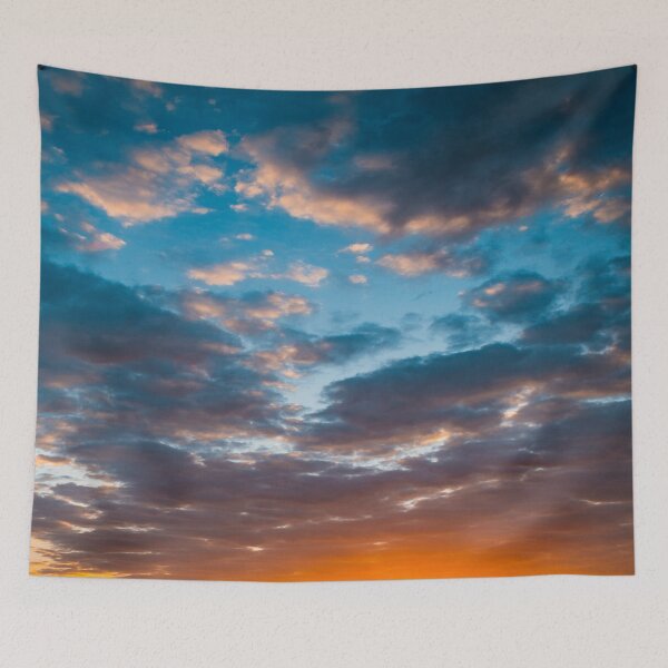 Item preview, Panoramic sky view, blue, orange, white, yellow clouds, morning aesthetic view designed and sold by August-E.