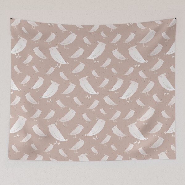 Artikelvorschau, White Bird & Blush Bird Pattern entworfen und verkauft von tuesdaytextiles.