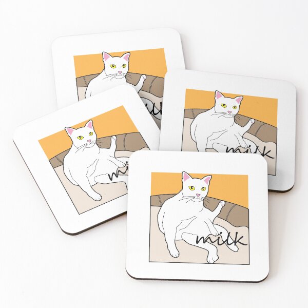 Item preview, white cats milk story. print design. designed and sold by dadamda.