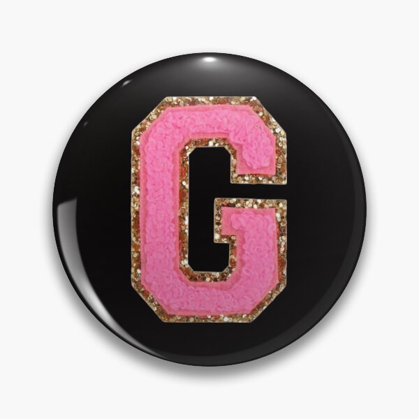 Item preview, G - Bubblegum Glitter Varsity Letter Patches designed and sold by Monograms Ultd.