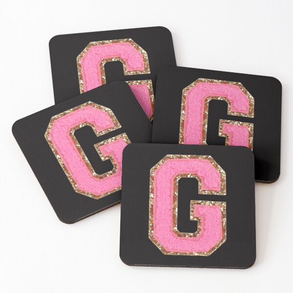 Item preview, G - Bubblegum Glitter Varsity Letter Patches designed and sold by Monograms Ultd.