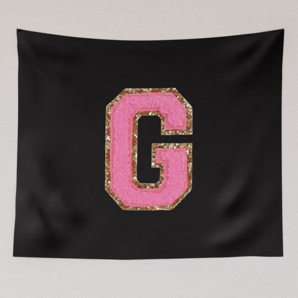 Item preview, G - Bubblegum Glitter Varsity Letter Patches designed and sold by Monograms Ultd.