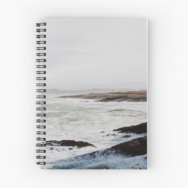 Item preview, Retro movie beach side waves clashing on black rocks, white milky waves, aesthetic vintage view designed and sold by August-E.