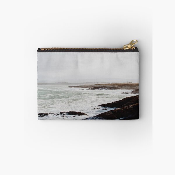 Item preview, Retro movie beach side waves clashing on black rocks, white milky waves, aesthetic vintage view designed and sold by August-E.