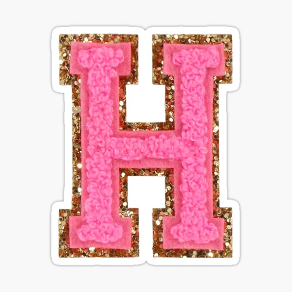 U - Bubblegum Glitter Varsity Letter Patches Sticker for Sale by