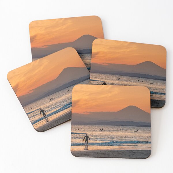 Item preview, Surfers on Shonan Beach with Mount Fuji at Sunset designed and sold by Jordan McChesney.