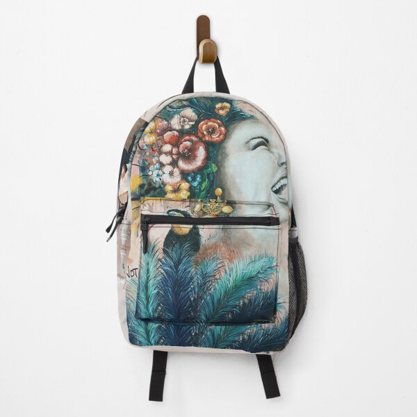 Item preview, Graffiti Style Face with women and toucan bird art portrait and colorful flowers designed and sold by frankheights.