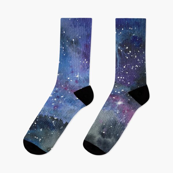 Item preview, Look up at the stars - original watercolour galaxy painting in blue black and purple by klbaileyart designed and sold by klbailey.