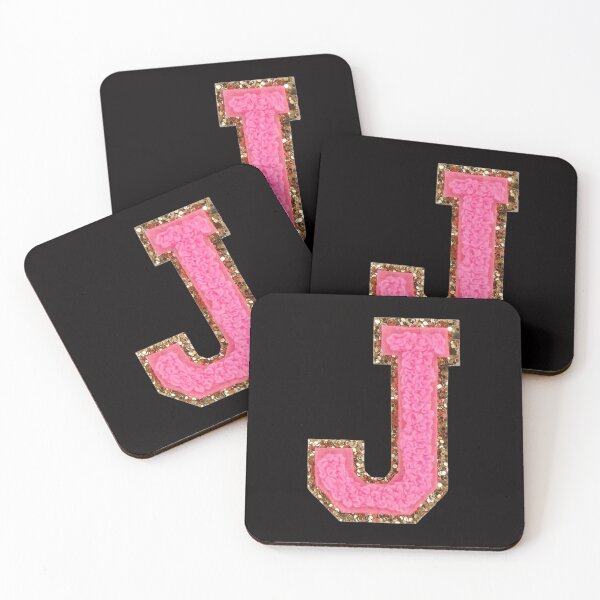 Item preview, J - Bubblegum Glitter Varsity Letter Patches designed and sold by Monograms Ultd.