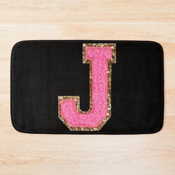 Item preview, J - Bubblegum Glitter Varsity Letter Patches designed and sold by Monograms Ultd.