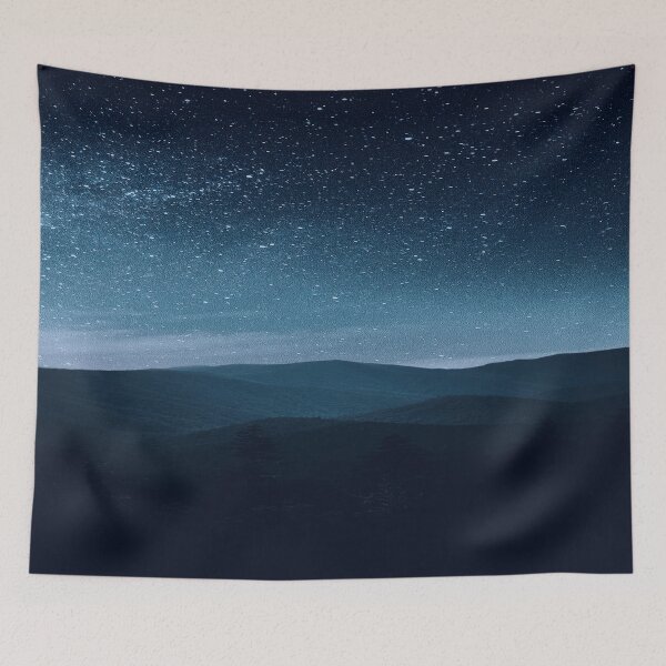 Item preview, Midnight starry Blue, dark winter shiny night sky, fantasy land designed and sold by August-E.