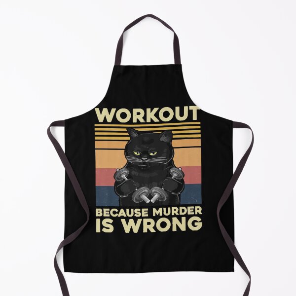 Item preview, Vintage Gym Cat Workout Because Murder Is Wrong Funny designed and sold by MerrittLoft33.