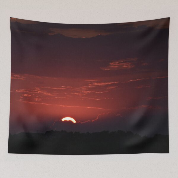 Item preview, Cold dark red sunset sky view, dark, black aesthetic view designed and sold by August-E.
