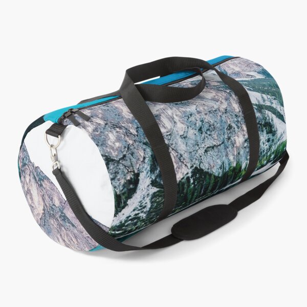 Item preview, Ice Blue Panoramic view, winter chill ice mountains, pure teal blue lake and pines, nature art photography morning calm view designed and sold by August-E.
