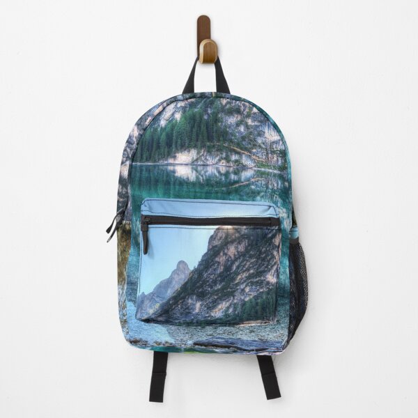 Item preview, Cold Ice Blue Panoramic view, winter chill ice hills, pure teal blue lake and conifers, nature art photography morning aesthetic view designed and sold by August-E.