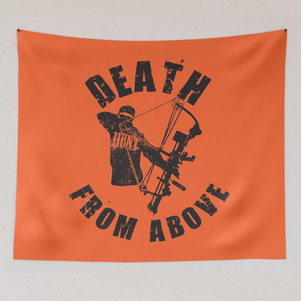 Item preview, Death from Above - in the Deer Tree Stand Black on Orange designed and sold by Warrior Veteran Clothing.