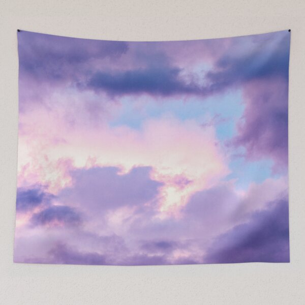 Item preview, Aesthetic modern girl purple, pink, powder blue clouds, pastel sky designed and sold by August-E.