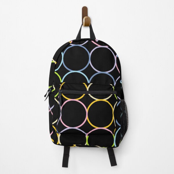 Item preview, Pastel Rainbow Circles Black  designed and sold by lornakay.