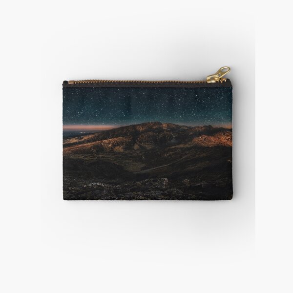Item preview, Starry black sky, dark rock mountains golden midnight designed and sold by August-E.