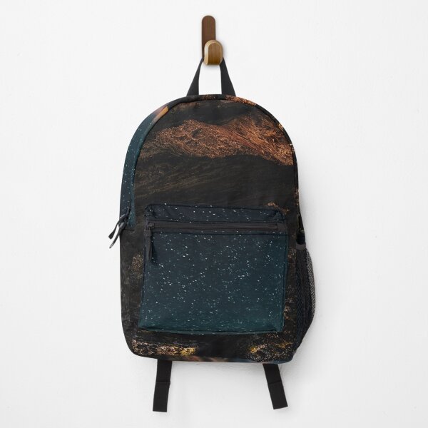Item preview, Starry black sky, dark rock mountains golden midnight designed and sold by August-E.