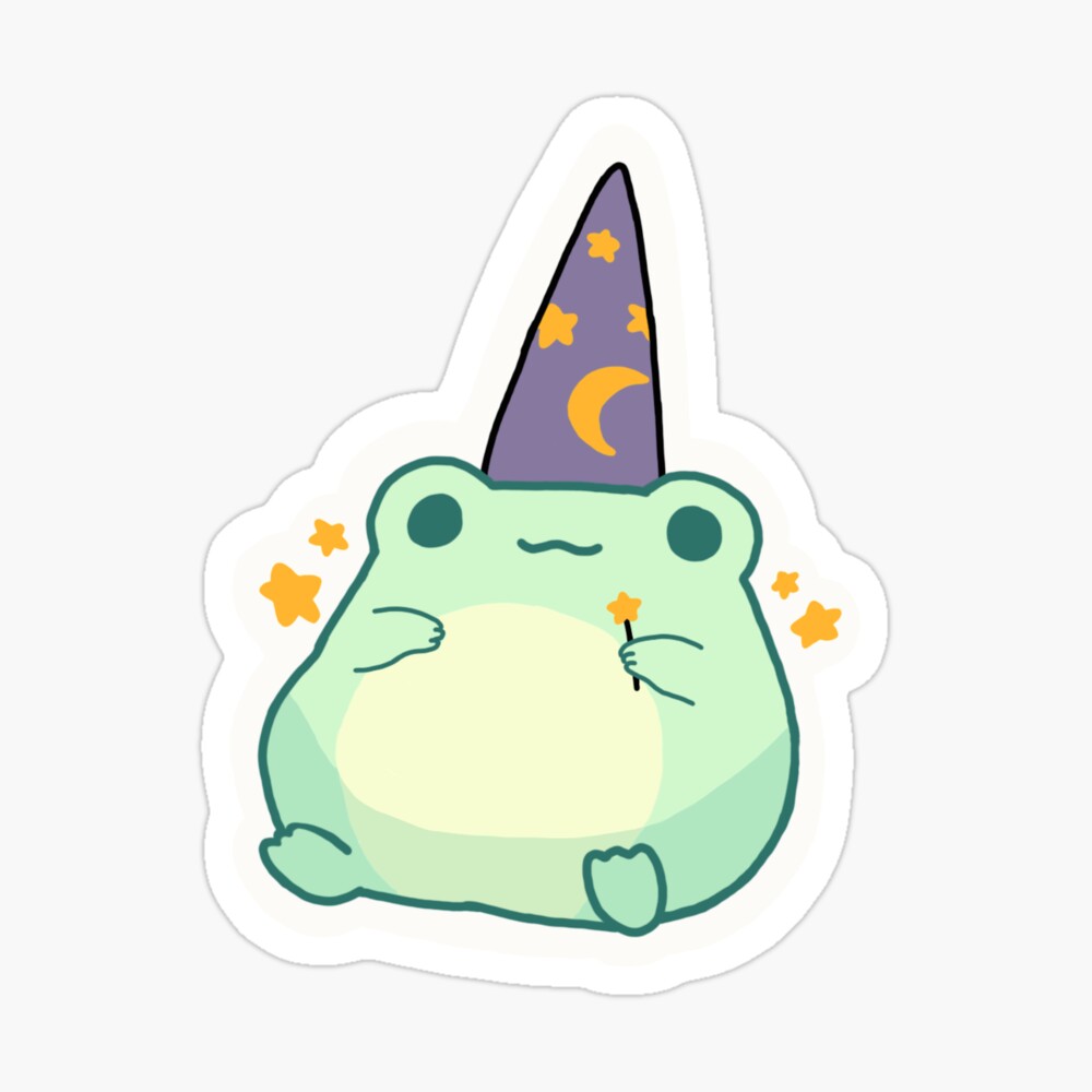 Glitter Wizard Frog Sticker