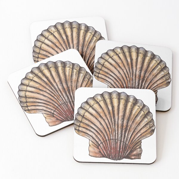 Item preview, Colorful clam seashell scallop designed and sold by TheTimeMachine.