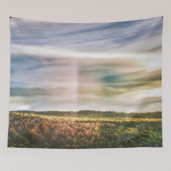 Item preview, Nostalgic meadow fields, grass garden, cloudy sky, countryside view designed and sold by August-E.