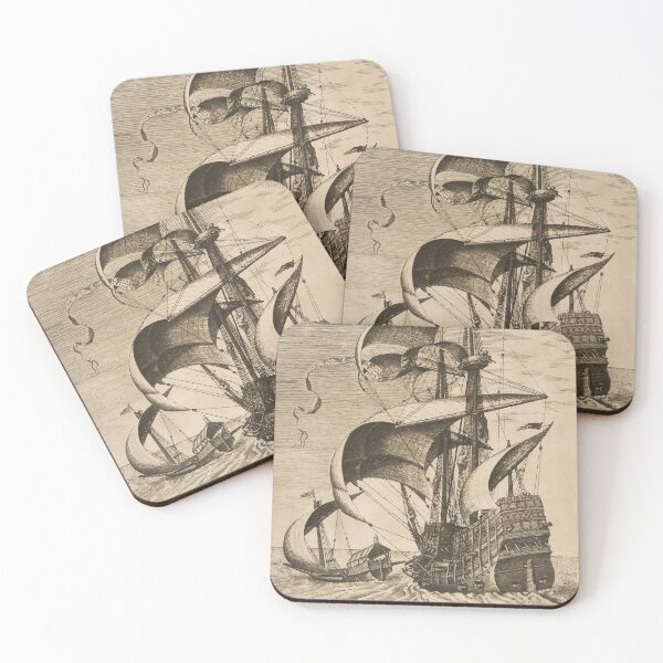 Item preview, Vintage pirate ship illustration designed and sold by monsterplanet.