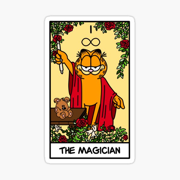 Aperçu de l'œuvre la carte de tarot du magicien mais c'est garfield créée et vendue par jxliahx.