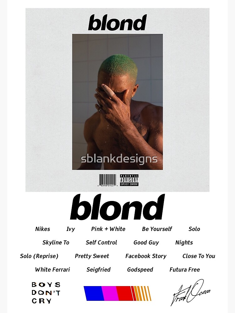 Frank Ocean Blonde Album Tracklist Photographic Print By Sblankdesigns Redbubble 2977