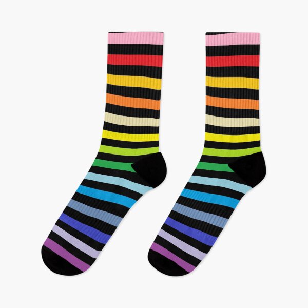 Item preview, Broader Spectrum Rainbow and Black Stripes designed and sold by lornakay.