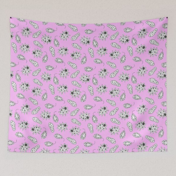 Item preview, Black and White Microbes on Pink designed and sold by fogoosherie.