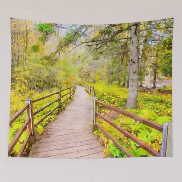 Item preview, Wooden Trail at Gooseberry Falls Watercolor designed and sold by Susan Rydberg.
