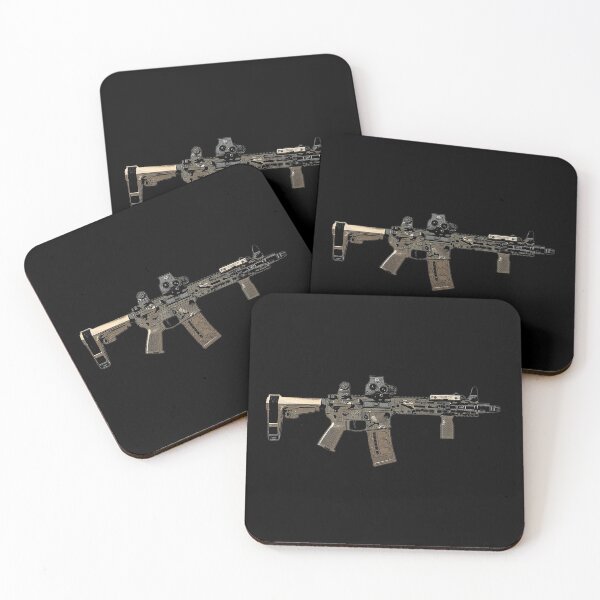 Item preview, AR15 Tan Camo Cartoon Military Gun designed and sold by Matt Ballinger.