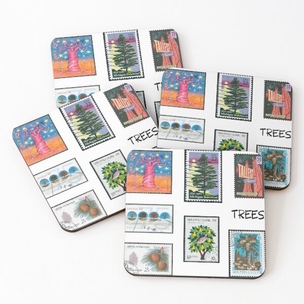 Item preview, Vintage Tree Stamp Postage Sticker Pack Passport  Adventure Travel  designed and sold by CBCreations73.