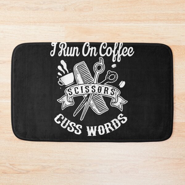 Item preview, I Run On Coffee Scissors Cuss Words Coffee Lover Hairstylist T-Shirt designed and sold by Lukifo-Glacier.