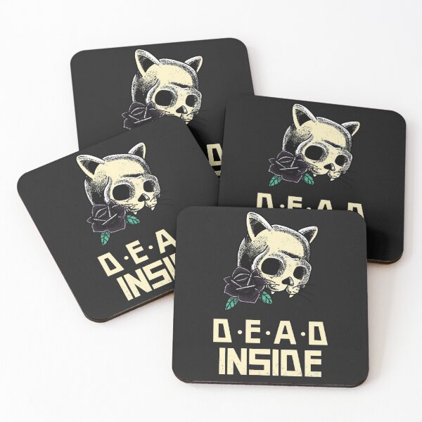 Item preview, Dead Inside Cat Skull Rose designed and sold by Purrfecta.