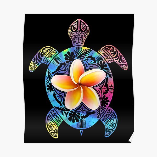 Hawaiian Tie Dye Sea Turtle, Hawaii For Men and Women Poster